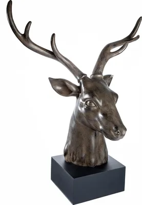 Produktbild von Gilde Skulptur, Hirsch, "Hirschkopf", Kunstharz, braun, VE 1, L. 25 cm, B. 48 cm, H. 56 cm 37773
