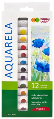 Immagine prodotto di Acquerelli 12 colori x 12 ml STUDIO Happy Color
