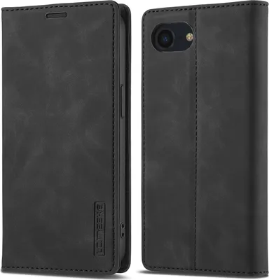 Produktbild von Hülle für iPhone 16e/iPhone 17e, Standfunktion Kartenfach Wallet Leder Schutzhülle Schwarz