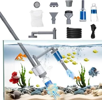 Obrázek produktu pro Akvarijní vysavač - Čistič štěrku - Čistič podlahy - Akvarijní vysavač - Čistící sada s příslušenstvím - Elektrický čistič akvária