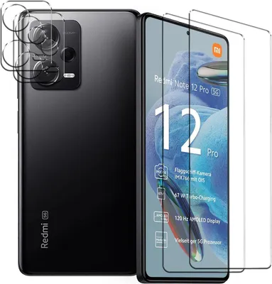 Produktbild von 4in1 Conie Schutzfolien Set für Xiaomi Redmi Note 12 Pro 5G Glasfolie Displayschutz Kamera Schutz Folie Panzer Glas Schutzfolie
