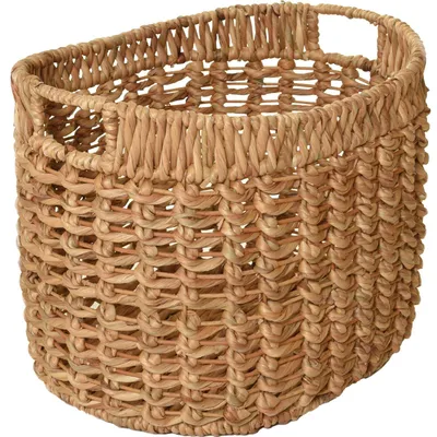 Produktbild von VIVANNO Dekokorb Wasserhyazinthe WODA Oval, Natur geflochten - 48x38x36 cm