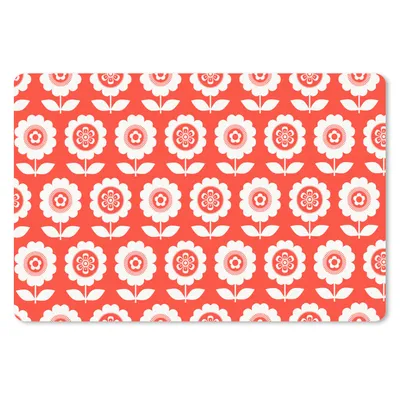 Obrázok produktu pre Podložka pod myš - Kvety - vzor - červená - 27x18cm - Rohožka pod myš