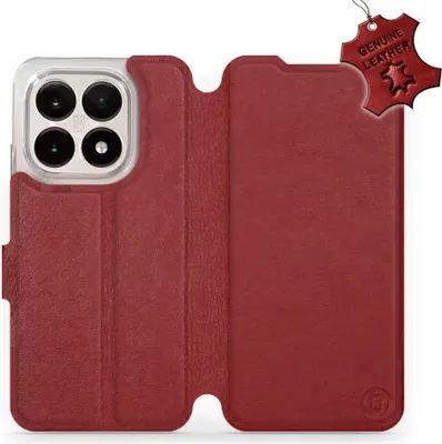 Produktbild von Echtleder Handyhülle für Xiaomi 15T, Mobiwear Leather, Dunkelrot