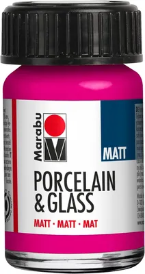 Produktbild von Marabu Farbe "Porcelain & Glass" matt 15 ml himbeere