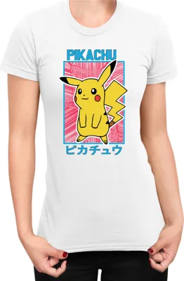 Zdjęcie produktu dla Koszulka Damska Japan Manga Anime Comics Pokemon 034, Lady S / Biały