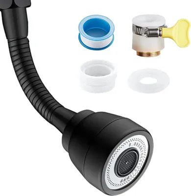 Produktbild von 3 Modi Wasserhahn Verlängerung Küche, 360° Drehbarer Multifunktionaler Wasserhahn Verlängerung, Faucet Extender mit Schlauchverlängerung für Küche Bad Waschbecken (Schwarz)