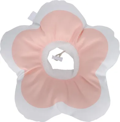 Productafbeelding van Bloemvormige halsband om te voorkomen dat huisdieren aan hun wonden likken, waterdicht, geschikt voor katten, Elizabethkraag (roze, maat M)