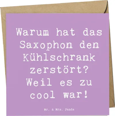 Produktbild von Mr. & Mrs. Panda Glückwunschkarte Spruch Saxophon Kühlschrank - Lavendeltraum - Geschenk, anlasskarte, Lernen, Humor, faltkarte, Musiker, Musik, Blues, Grußkarte, Cool