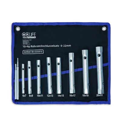 Immagine prodotto di Set di chiavi a bussola per tubi 6-22 mm Chiave a bussola per tubi Chiave a bussola doppia, Colore: 10 pezzi