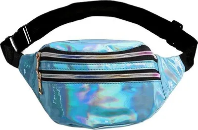 Productafbeelding van Unyqoos® waterafstotende buiktas van nylon, met verstelbare heupband, 3 compartimenten, ritsen, uni, geschikt voor reizen en outdoor activiteiten – blauw