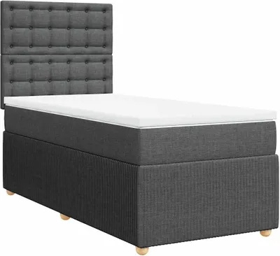Imagen del producto de Cama con somier y colchón de la marca vidaXL, color gris oscuro, 80x200 cm, tapizada en tela