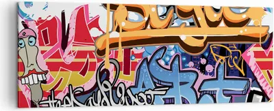 Produktbild von Bild auf Leinwand - Leinwandbild - Graffiti modern - 140x50cm - Wand Bild - Wanddeko - Wandbilder - Leinwanddruck - Bilder - Kunstdruck - Wanddekoration - Leinwand bilder - Wandkunst - AB140x50-3578