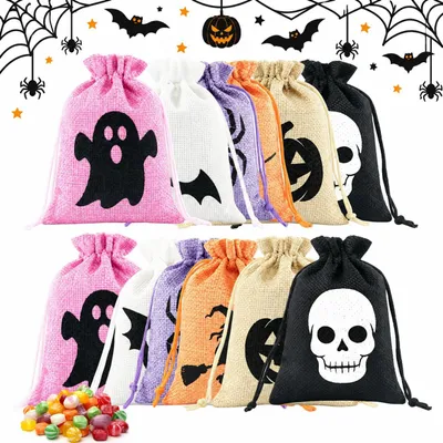 12 Geschenktüten Halloween Mehrfarbig