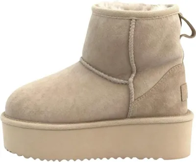 Produktbild von Arctic Luxe Platform Winterboots Beige - echtes Shearling Lammfell - Schuhgröße: EUR 39