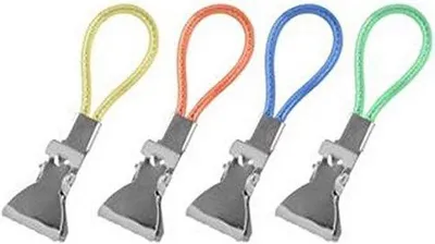 Produktbild von Famanu Aufhängeclips Set mit 4 farbigen Haken für Küche und Bad - Universell verwend
