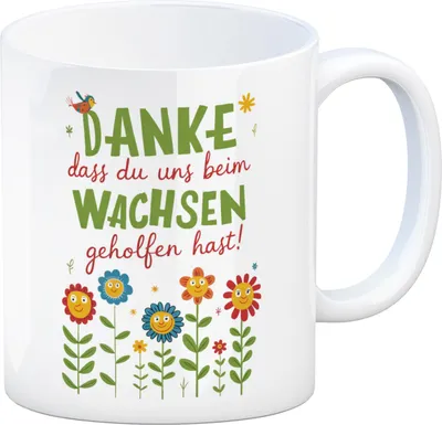 Produktbild von Danke dass du uns beim Wachsen geholfen hast! Kaffeebecher für Erzieher und