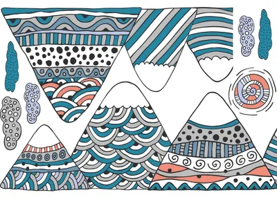 Produktbild von Wandtattoos fürs Kinderzimmer – Babyzimmerdekoration – Riesiges Wandtattoo fürs Kinderzimmer, Skandinavische Berge, ARANKA – 40 x 60 cm