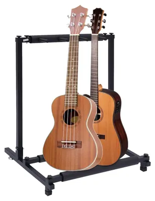 Produktbild von Faltbarer 3-Wege-Gitarrenständer mit Rädern