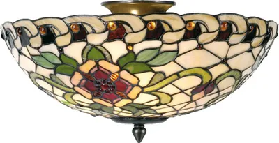 Produktbild von Clayre & Eef Deckenlampe Tiffany Ø 40x25 cm Grün Rot Metall Rose