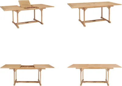 Image de vidaXL Table de jardin extensible 150 200 x 100 x 75 cm bois massif teck - Table de jardin - Tables de jardin - Table d'extérieur