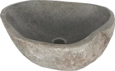 Obrázek produktu pro Umyvadlo na desku Differnz Lombok přírodní kámen šedá 40 cm 36.102.53