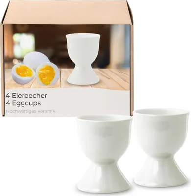 Produktbild von Eierbecher 4er Set, Ø 5x7 cm, in Weiß aus Keramik