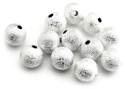 Produktbild von Vintageparts Glitzerperlen Messing silberfarben 8 mm