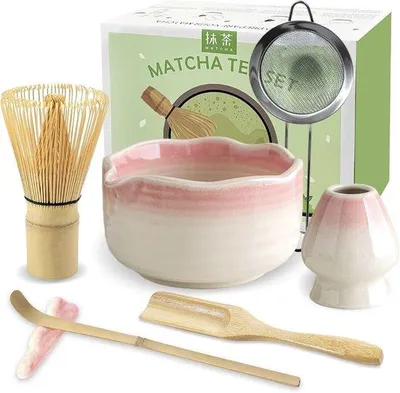 Immagine prodotto di Set da 7 pezzi per matcha in bambù con tazza in Vetroceramica e set da matcha giapponese