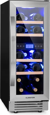 Obrázok produktu pre Klarstein vinotéka, 2 zóny, 53 L, vstavaná, slim, sklenené dvere, 17 fliaš