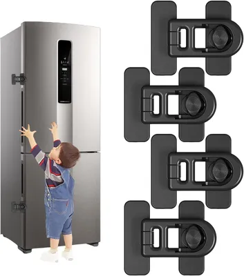 Imagen del producto de Cerradura de seguridad autoadhesiva, de alta adherencia, 1 unidad, para armarios y refrigeradores