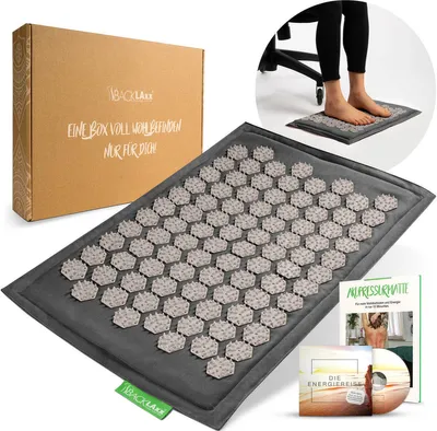 Produktbild von BACKLAxx ® Akupressurmatte Fuß – Massage Matte für Fussmassage, Rücken, Nacken und Schulter mit Befestigungsband – Akupunktur Fussmatte gegen Verspannungen – Akupressurmatte für Füße