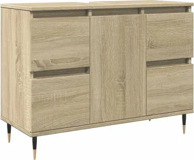 Image de vidaXL Armoire de salle de bains Chêne Sonoma 80x33x60 cm Bois composite