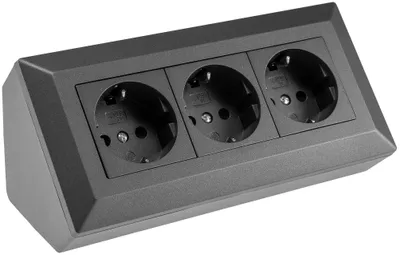 Produktbild von 3-fach Steckdosenblock anthrazit 250V/ 16A Aufbaumontage