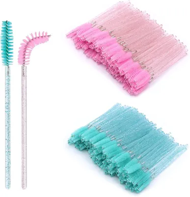 Produktbild von Packung mit 200 Einweg-Wimpernbürsten, Mascara-Bürstchen und vielseitigen Kosmetik-Make-up-Werkzeugen