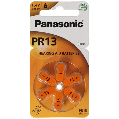 Produktbild von Baterie do sluchadla Panasonic PR13 PR-13 / 6LB, články do sluchadla 13 zinek Air 6 kolečko