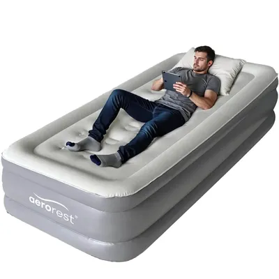 Image de Matelas gonflable Aerorest Supreme Plush XL | Extra long (210 cm) | Matelas gonflable de luxe pour une personne | Avec pompe électrique intégrée