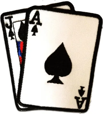 Produktbild von Ass Karten Poker - Aufnäher, Bügelbild, Aufbügler, Applikationen, Patches, Flicken, Zum Aufbügeln, Größe: 7,5 x 8,5 cm
