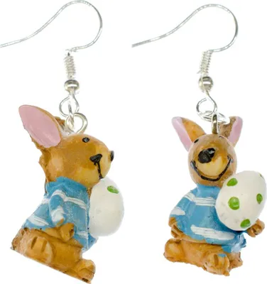 Produktbild von Hase Ohrringe Hasenohrringe Miniblings Ostern Häschen Kaninchen Osterhase BLAU