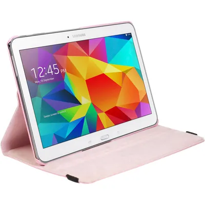 Produktbild von PhoneNatic Kunst-Lederhülle kompatibel mit Samsung Galaxy Tab 4 10.1 - 360° rosa + 2 Schutzfolien
