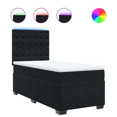 Produktbild von Boxspringbett mit Matratze Schwarz 90x200 cm Samt