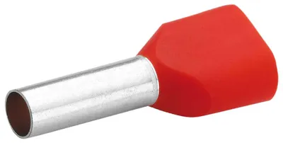 Obrázek produktu pro Dvojitá koncovka, izolovaná, 2 x 10,0 mm², 26 mm, červená (balení po 100 kusech)