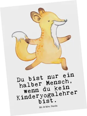 Produktbild von Mr. & Mrs. Panda bildkarte Kinderyogalehrer Herz - Weiß - Geschenk, Kunstkarten, Ansichtskarte, Ansichtskarten, Postkarten, Grußkarte, Postkarte