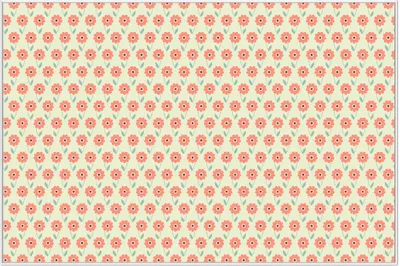 Produktbild von Wallario Wandbild Muster mit roten Blumen und grünen Blättern, Größe: 61 x 91,50 cm, Poster mit weißem Aluminiumrahmen
