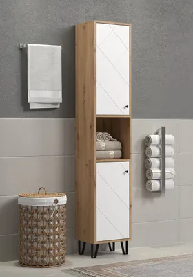 Obrázek produktu pro trendteam Touch koupelnová skříňka bílá/dub, š/v/d cca 36/191/29 cm
