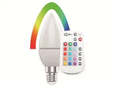 Produktbild von BLULAXA LED-SMD-Lampe, C37, RGB, E14, EEK: F, 5,5 W, 470 lm, 2700 K