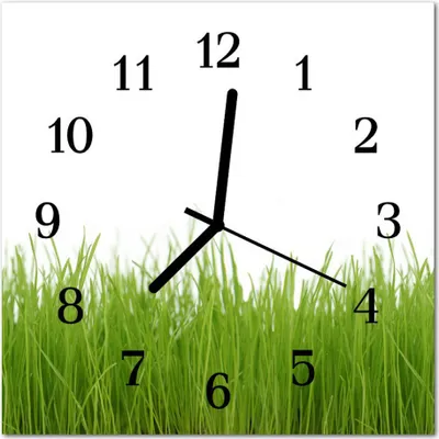 Produktbild von Glasuhr Wanduhr Küchenuhr Echt-Glas 30x30 cm Gras grün