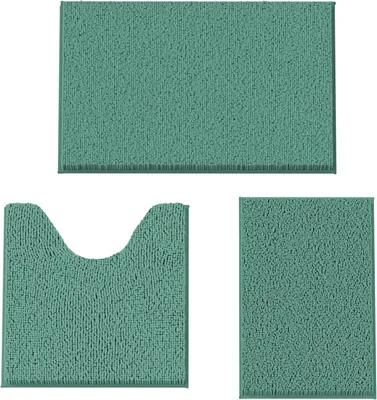 Produktbild von Badematten Set 3-teilig, 50 x 81 cm, Chenille, rutschfest, für das Badezimmer