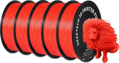 Obrázek produktu pro filament pro 3D tiskárny, ekologický materiál PLA, kompatibilní s tiskárnami FDM, červený