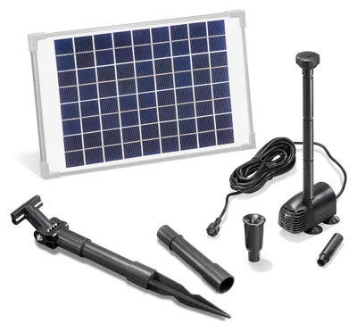 Solar-Teichpumpen-Set, 610 l/h, 2 Düsen, 10 W